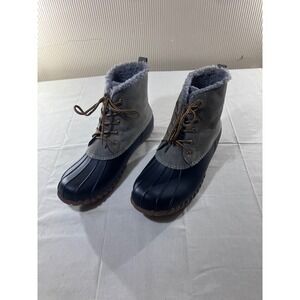 Henry Ferrera Collection‎ Womens Size 11 Gray Faux Suede Fur Lined Duck Boots